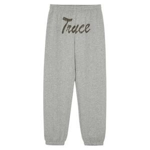 TRUCE Teen Girl Heather Grey Cotton Terry Sport Logo Sweatpants Kids Size L / 14